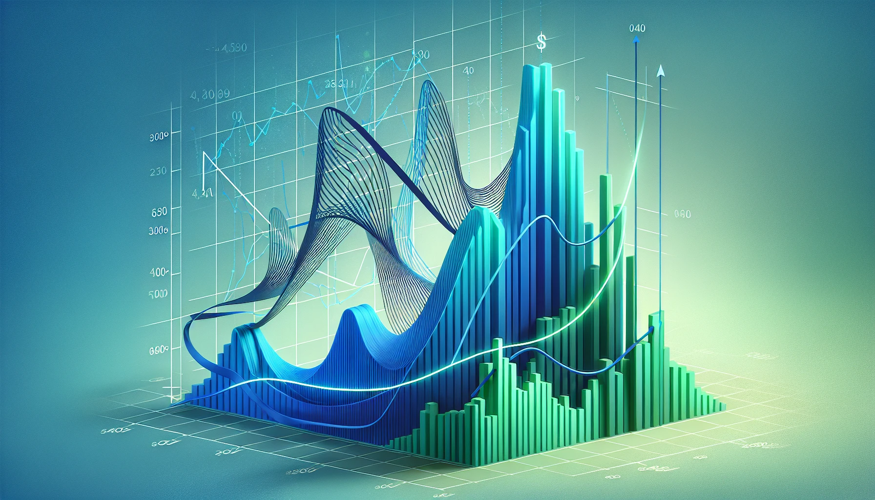 Illustration of a financial chart showing revenue growth and profit margin